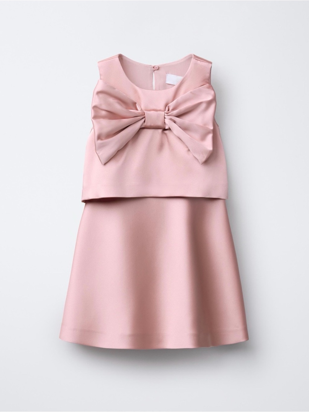 Zara Kids Satin Pink Bow-Front Dress